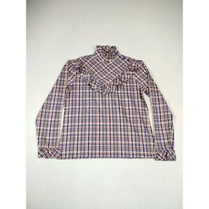 Land Sea Blouse Womens Medium Multicolor Vintage Ruffles Cottagecore Lagenlook‎